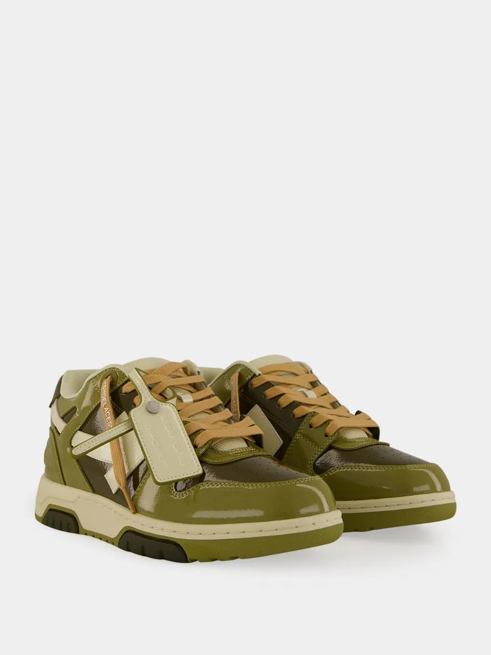 Army Green and Sand OOO Patent Sneakers sold by Fashion Clinic product image thumbnail 3