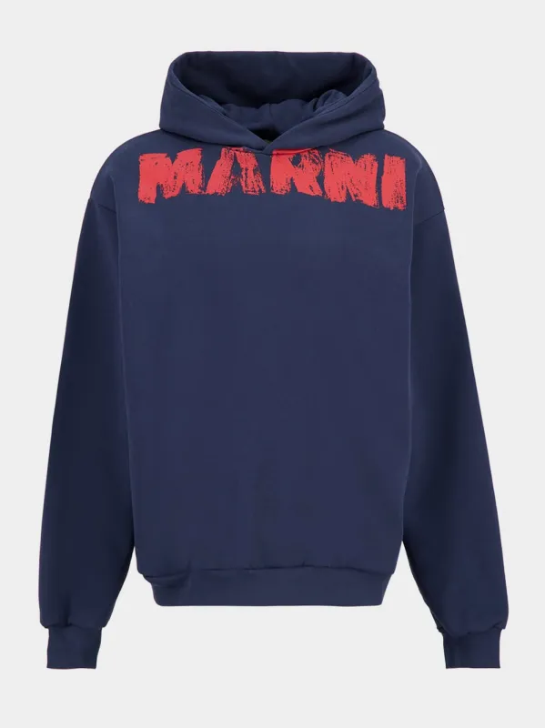 Navy Cotton Sweatshirt with Marni Print sold by Fashion Clinic