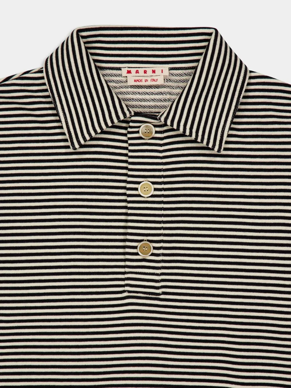 Black Striped Cotton Polo Sweatshirt sold by Fashion Clinic product image thumbnail 3