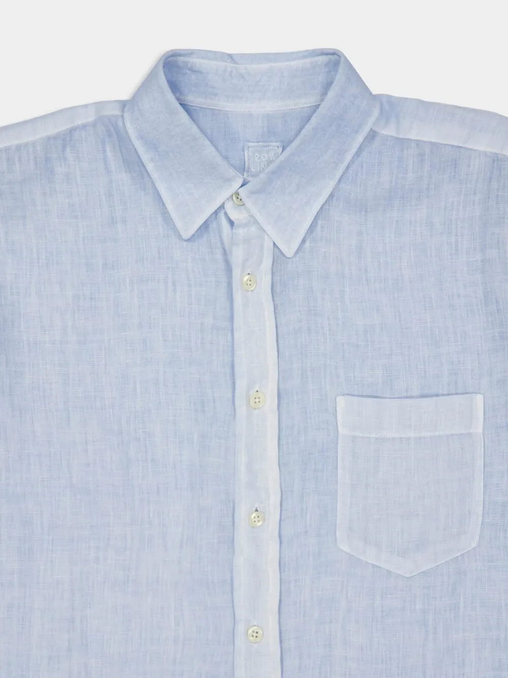 Sea Soft Blue Linen Shirt with Pocket sold by Fashion Clinic product image thumbnail 3