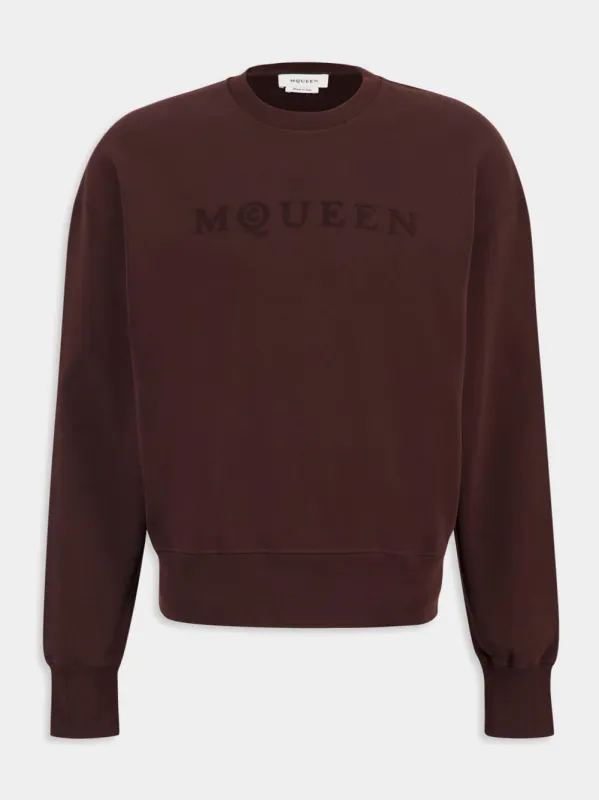 Madder Tonal McQueen Logo Sweatshirt sold by Fashion Clinic