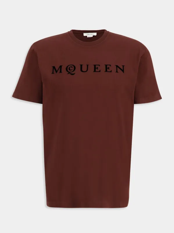 Madder Flocked McQueen Logo T-Shirt sold by Fashion Clinic