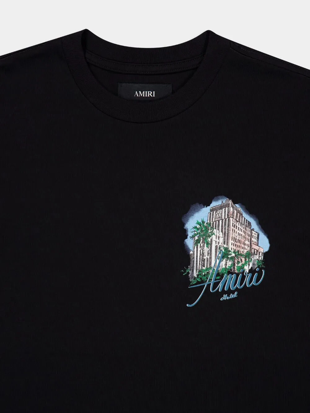 Black Oversized Hotel Print T-Shirt sold by Fashion Clinic product image thumbnail 3