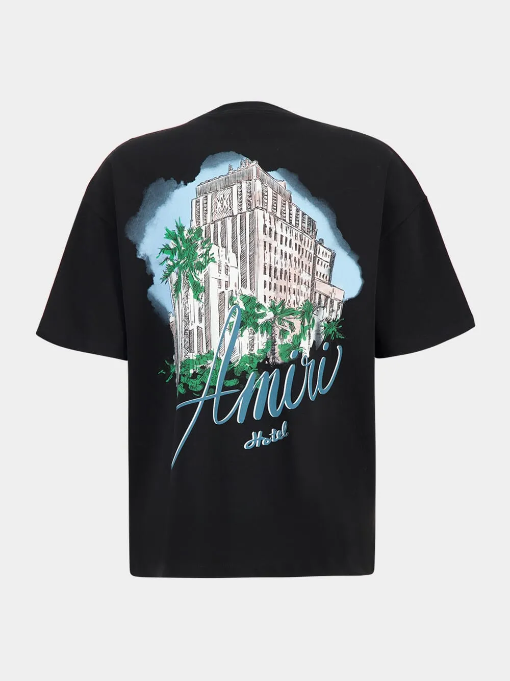 Black Oversized Hotel Print T-Shirt sold by Fashion Clinic product image thumbnail 2