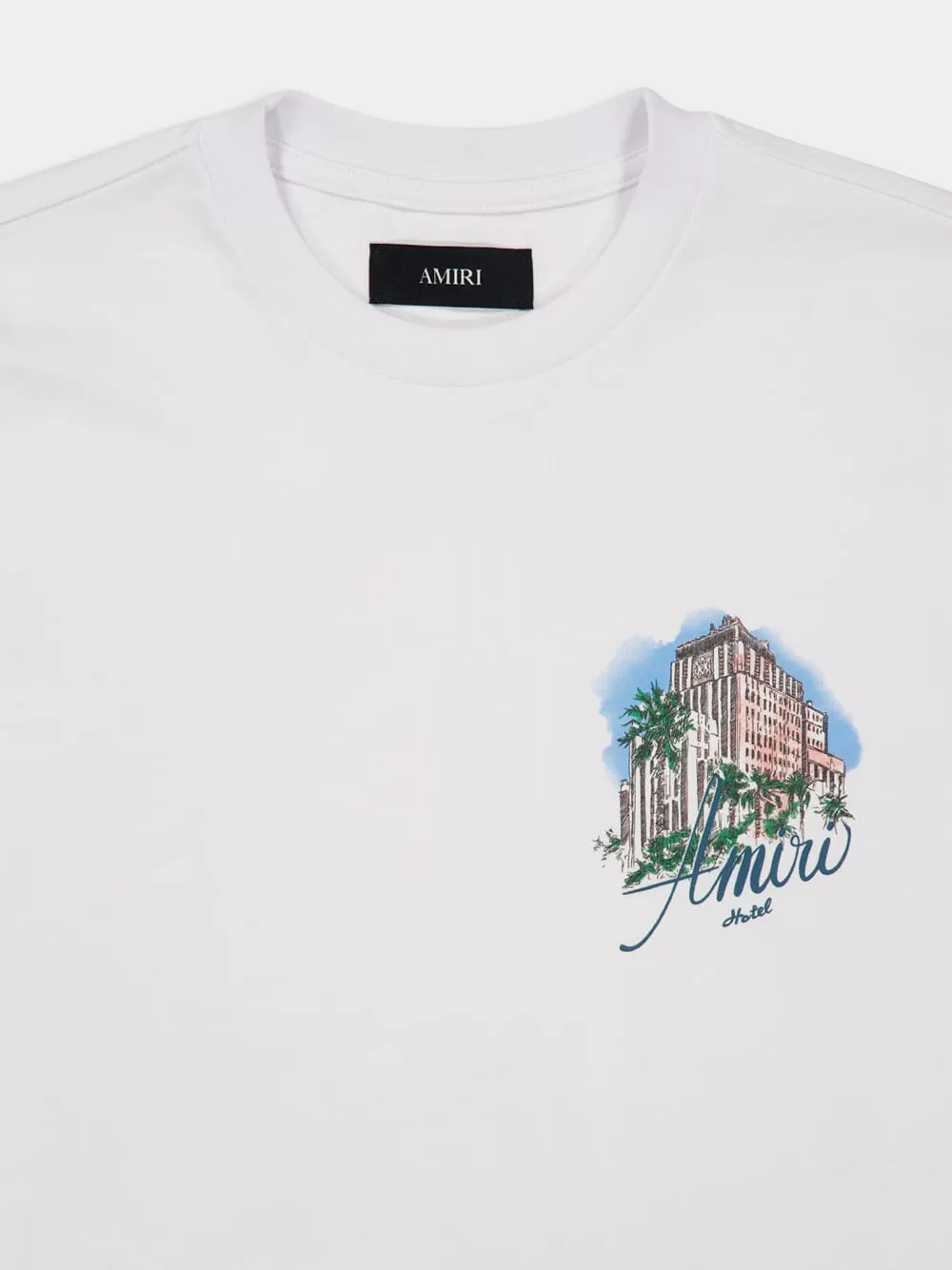 White Oversized Hotel Print T-Shirt sold by Fashion Clinic product image thumbnail 3