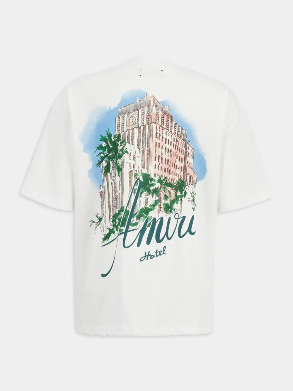 White Oversized Hotel Print T-Shirt sold by Fashion Clinic product image thumbnail 2