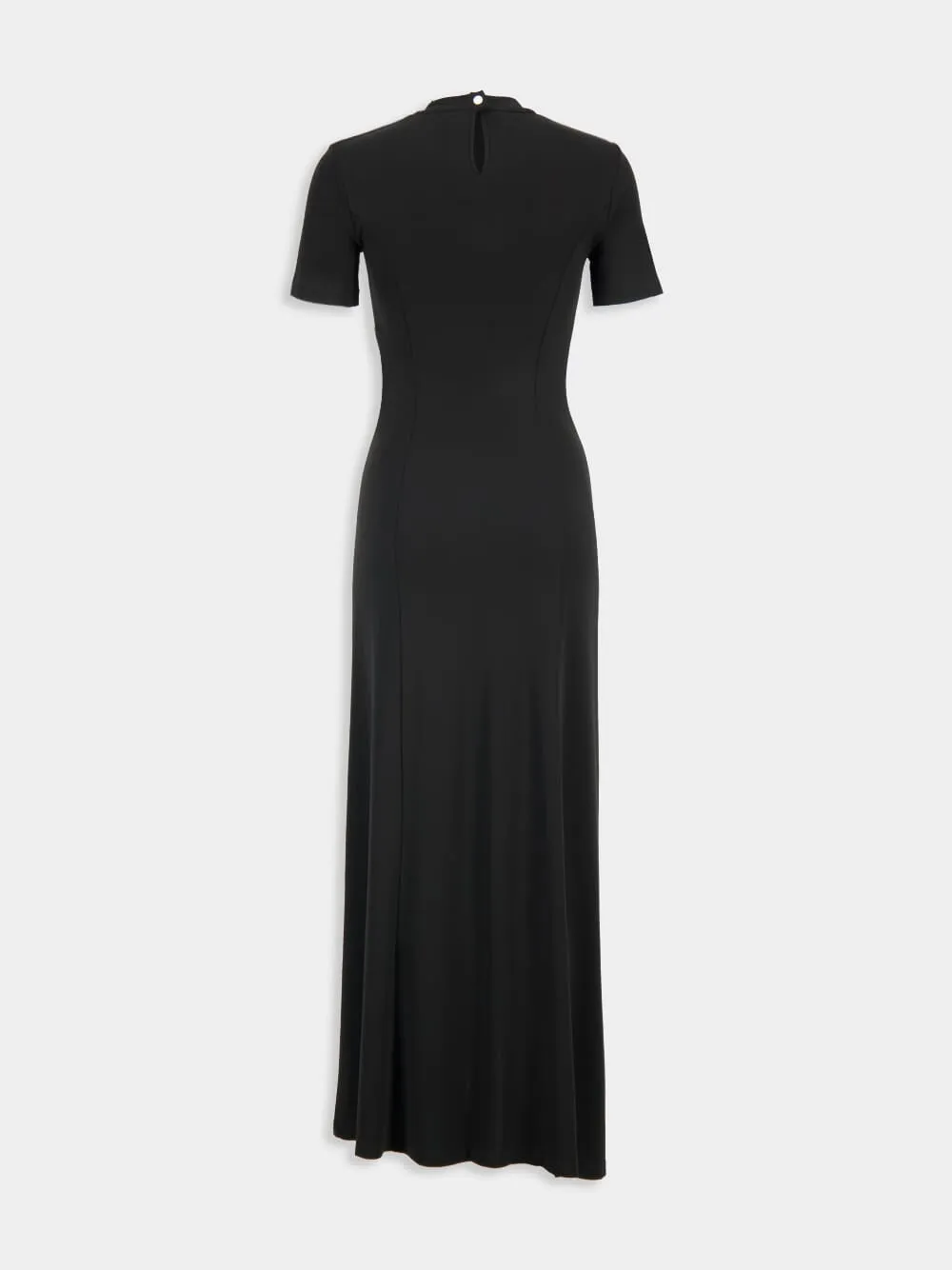 Black Draped Jersey Long Dress sold by Fashion Clinic product image thumbnail 3