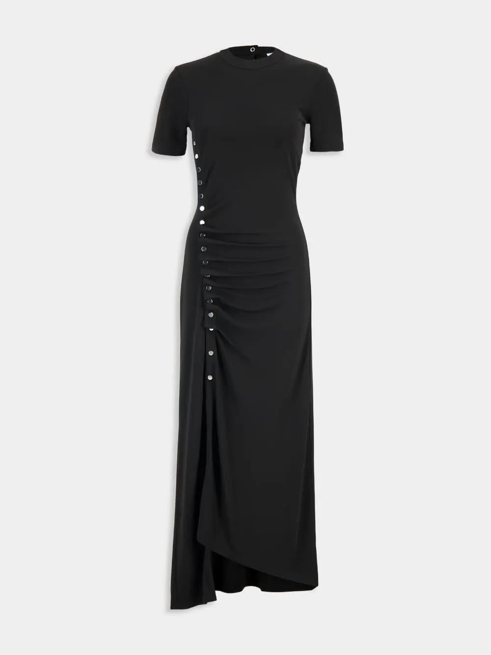 Black Draped Jersey Long Dress sold by Fashion Clinic