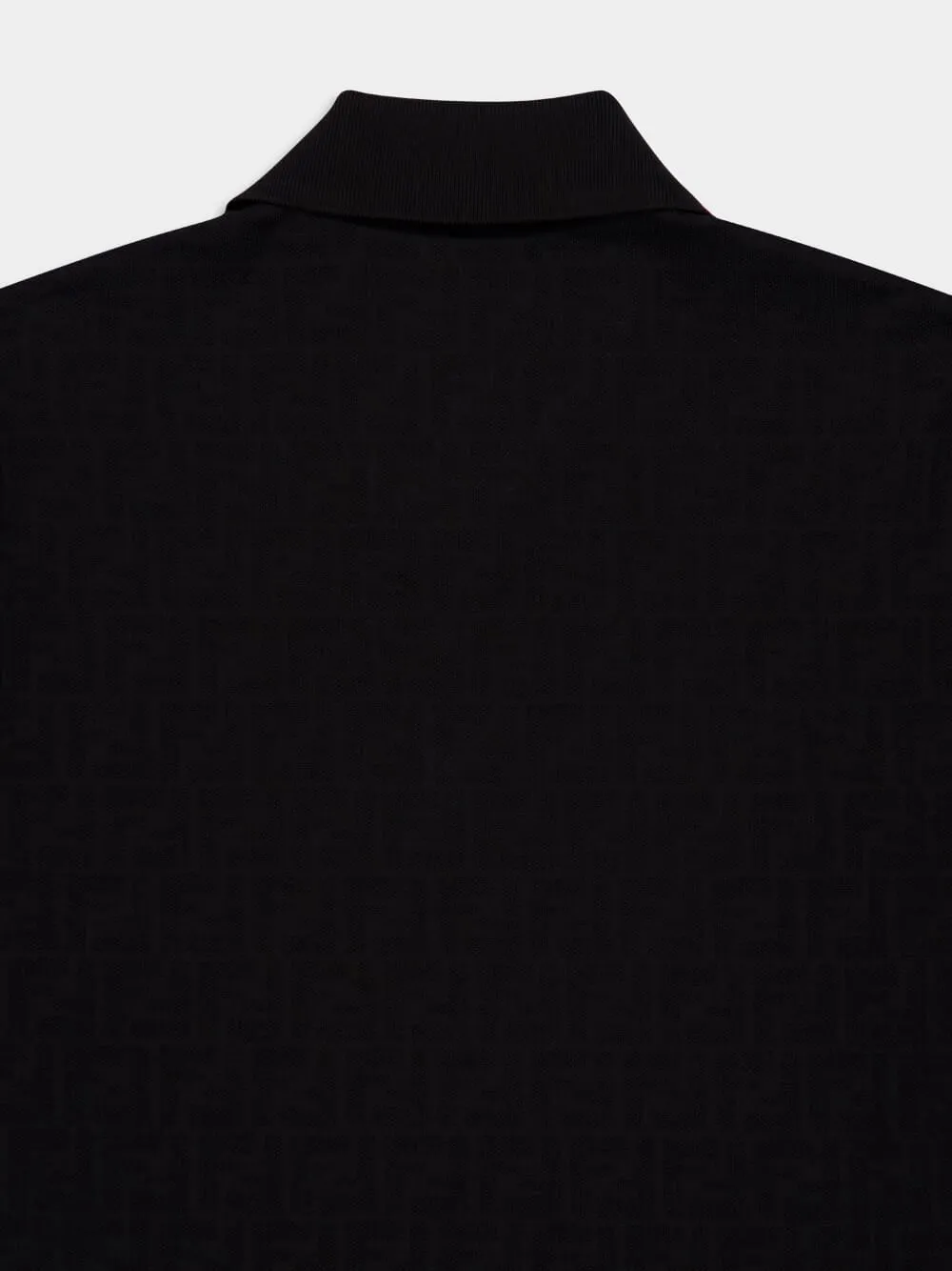 Black FF Jacquard Cotton Polo Shirt sold by Fashion Clinic product image thumbnail 4