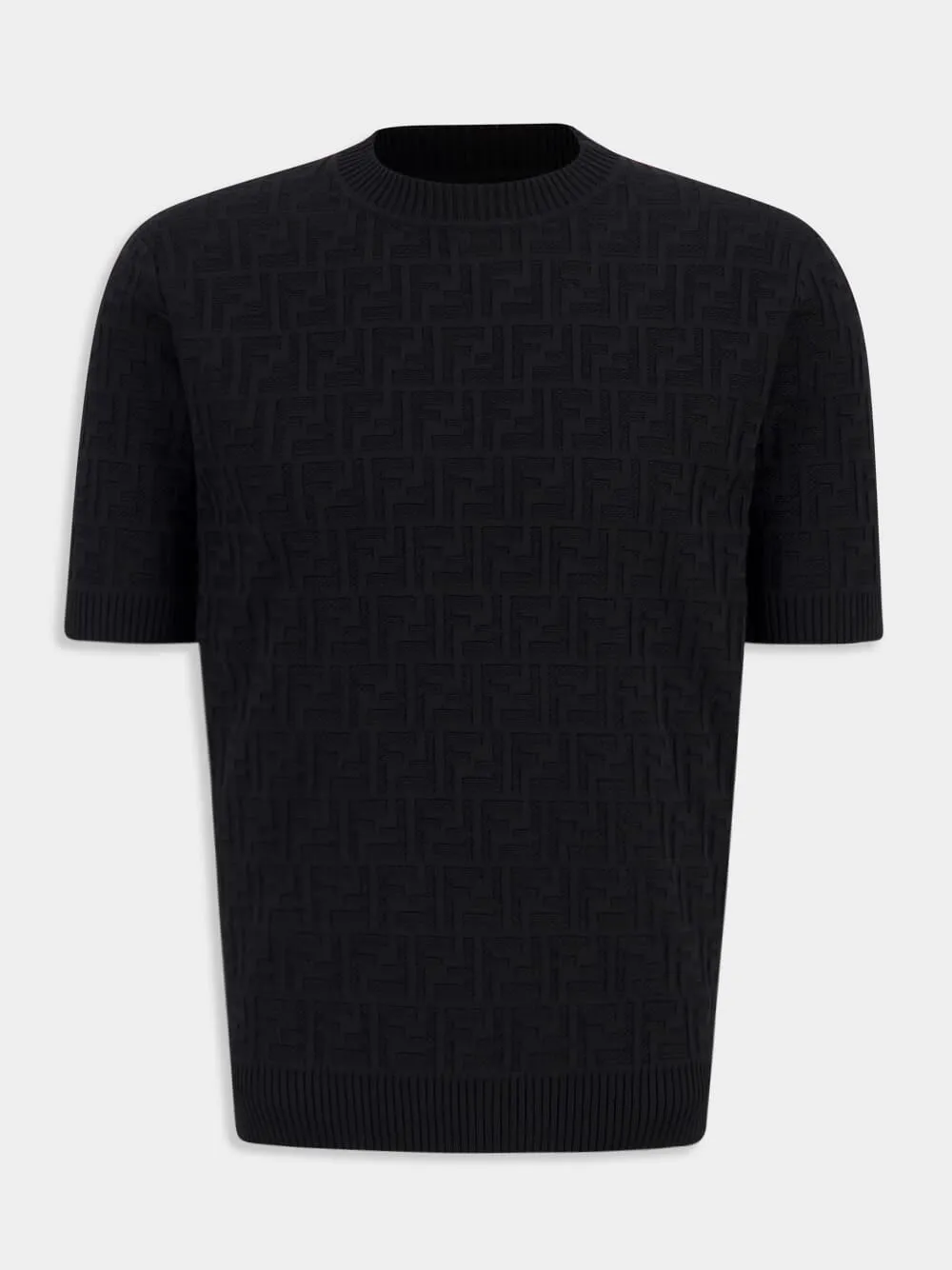 Black FF Cotton Short-Sleeve Pullover sold by Fashion Clinic
