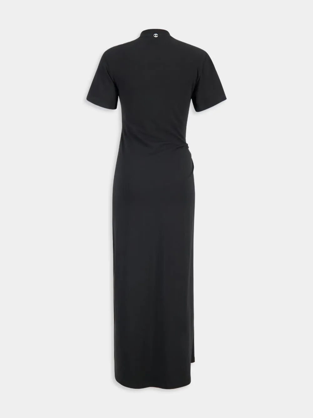 Black Cotton Jersey Piercing Long Dress sold by Fashion Clinic product image thumbnail 4
