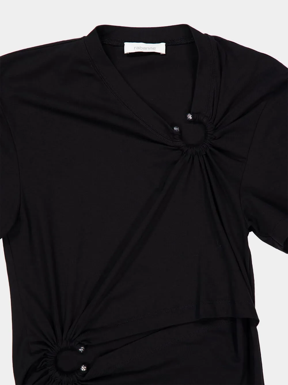 Black Cotton Jersey Piercing Long Dress sold by Fashion Clinic product image thumbnail 5