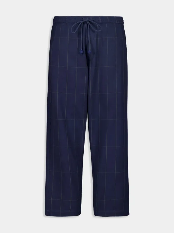 Navy Blue Anthem Cotton Pants sold by Fashion Clinic