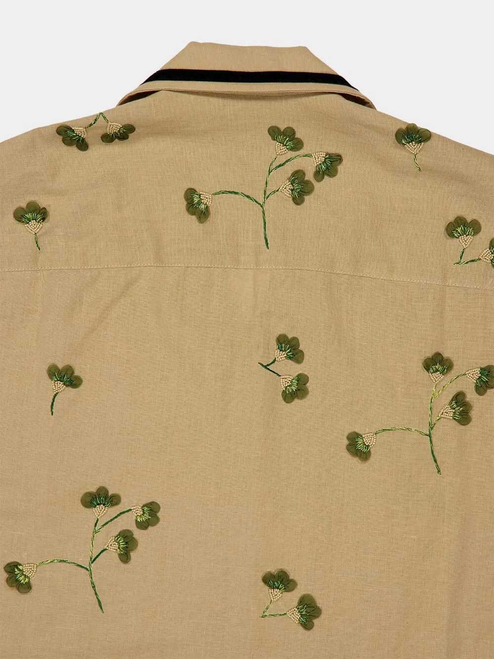 Beige Cotton Hemp Rust Shirt sold by Fashion Clinic product image thumbnail 5