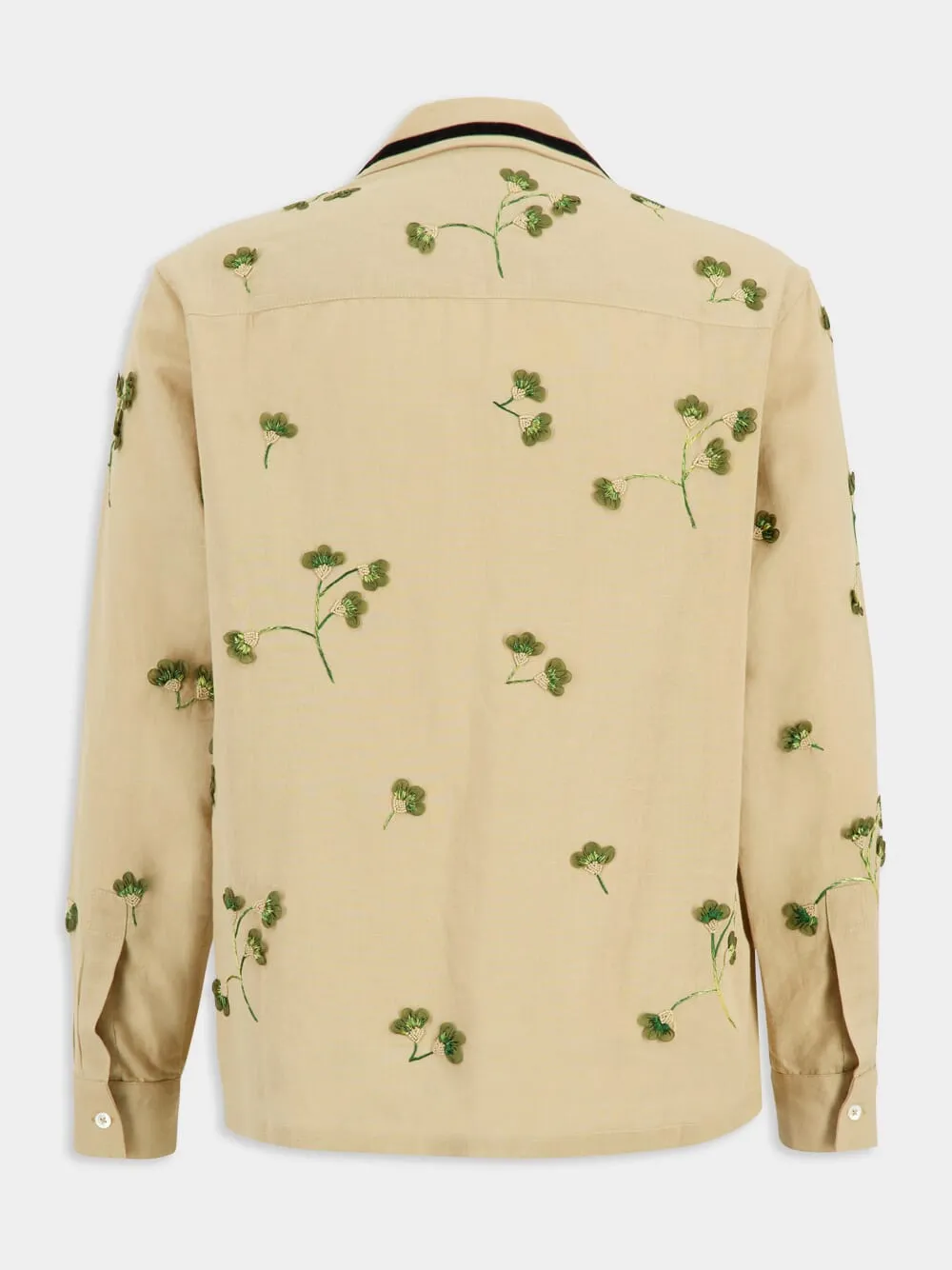 Beige Cotton Hemp Rust Shirt sold by Fashion Clinic product image thumbnail 2