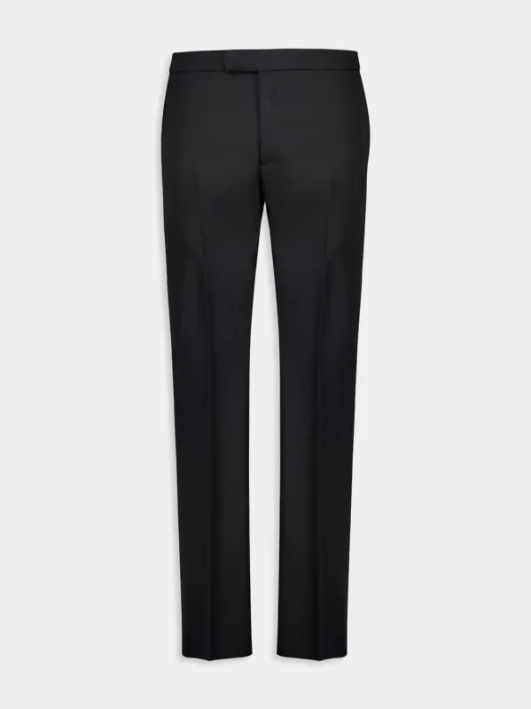 Black Tailored Barathea Trousers sold by Fashion Clinic