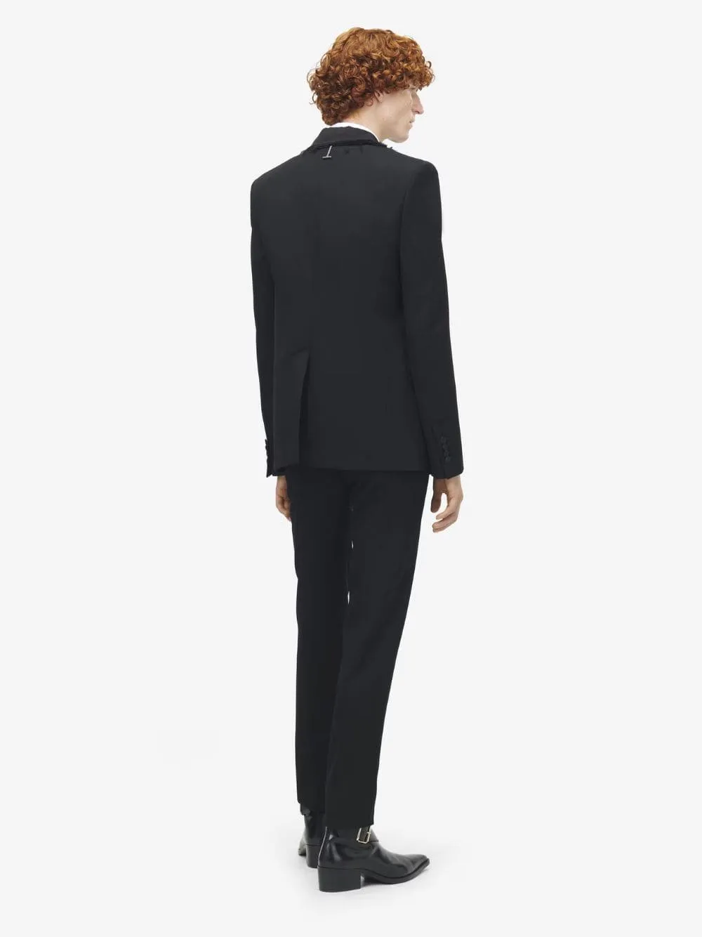 Black Frayed Lapel Single-Breasted Jacket sold by Fashion Clinic product image thumbnail 3