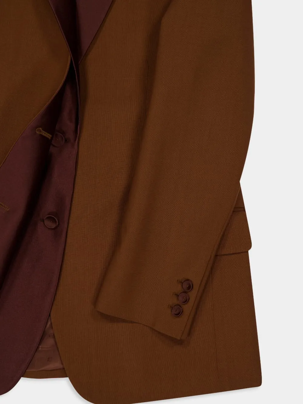 Brown Wool Mohair Blazer with Silk Lapels sold by Fashion Clinic product image thumbnail 4