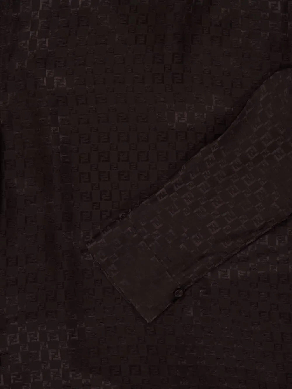 Brown Silk FF Jacquard Draped Shirt sold by Fashion Clinic product image thumbnail 4