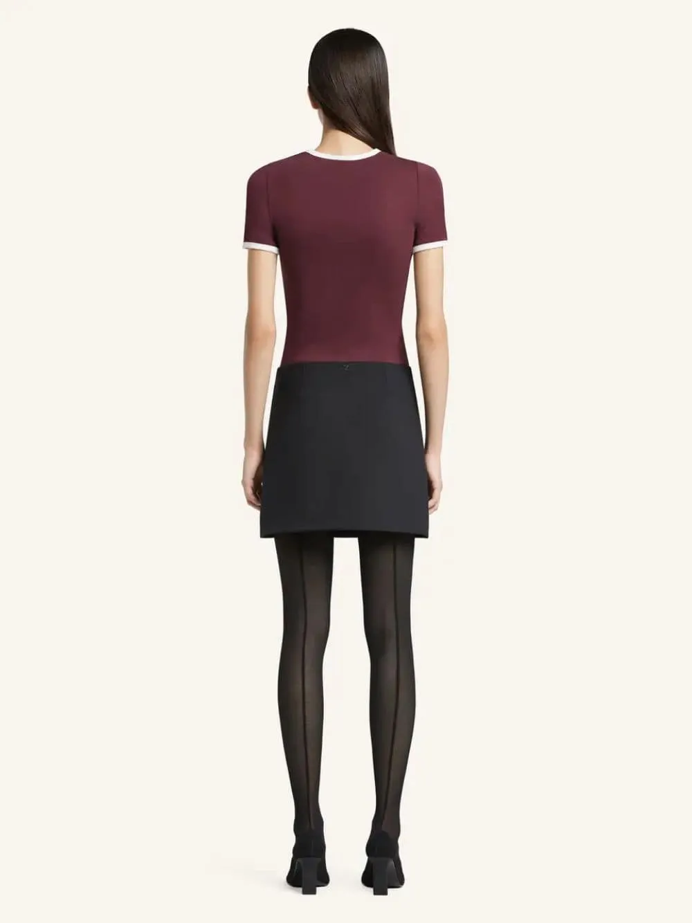 Burgundy and Heritage White Signature Contrast T-Shirt sold by Fashion Clinic product image thumbnail 3