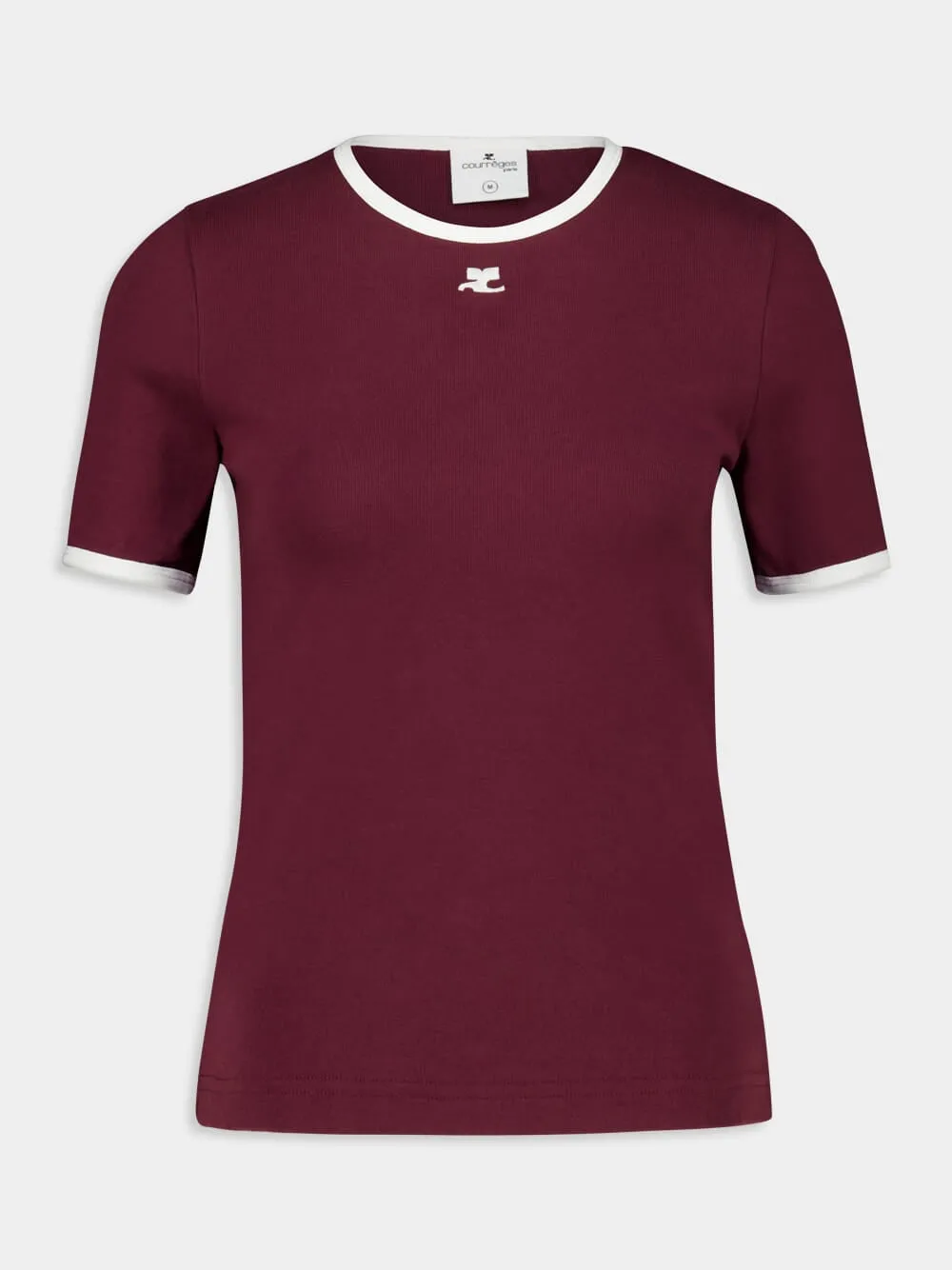 Burgundy and Heritage White Signature Contrast T-Shirt sold by Fashion Clinic product image thumbnail 2
