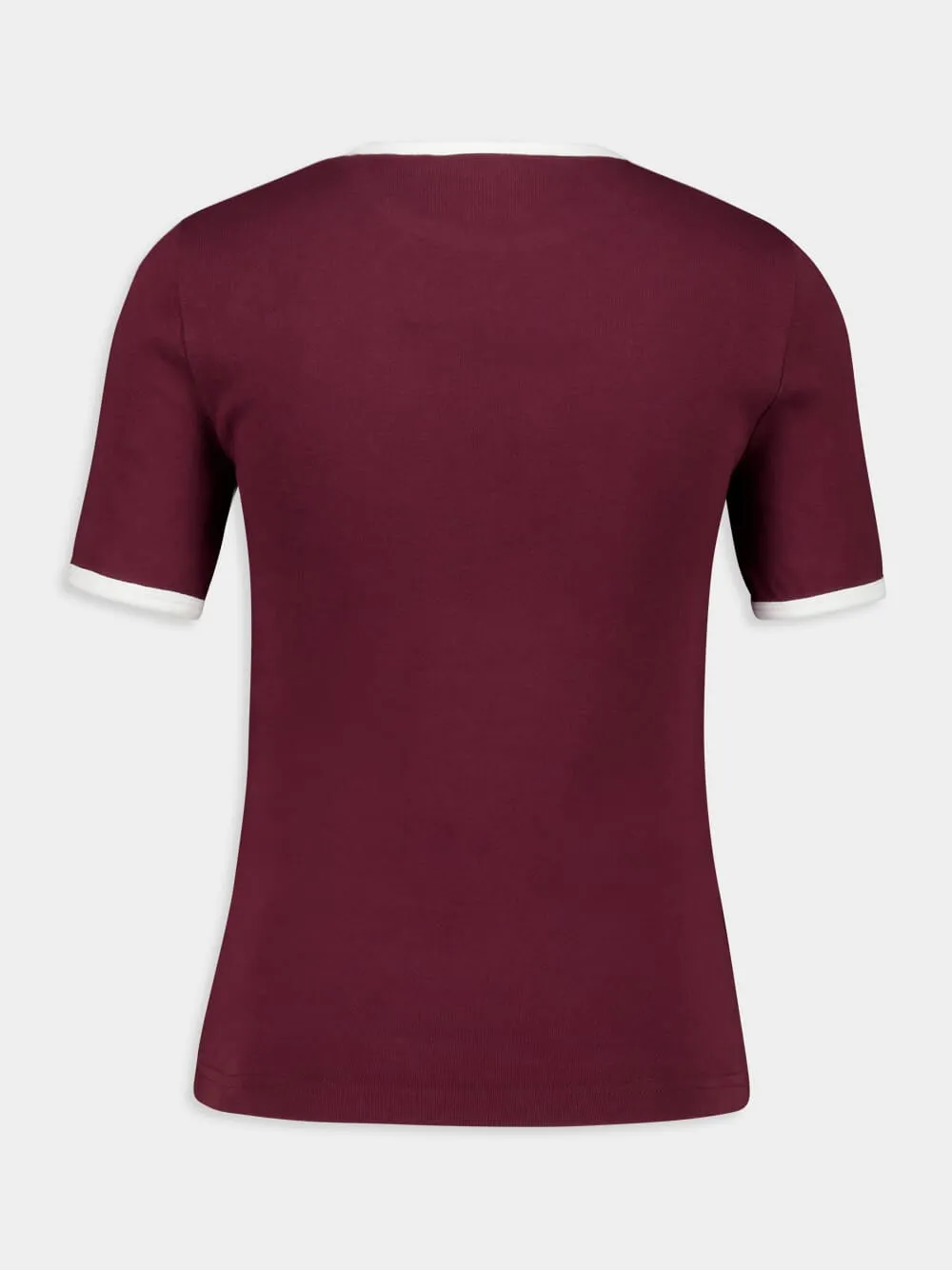 Burgundy and Heritage White Signature Contrast T-Shirt sold by Fashion Clinic product image thumbnail 4