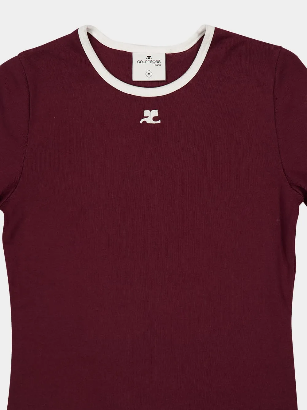 Burgundy and Heritage White Signature Contrast T-Shirt sold by Fashion Clinic product image thumbnail 5