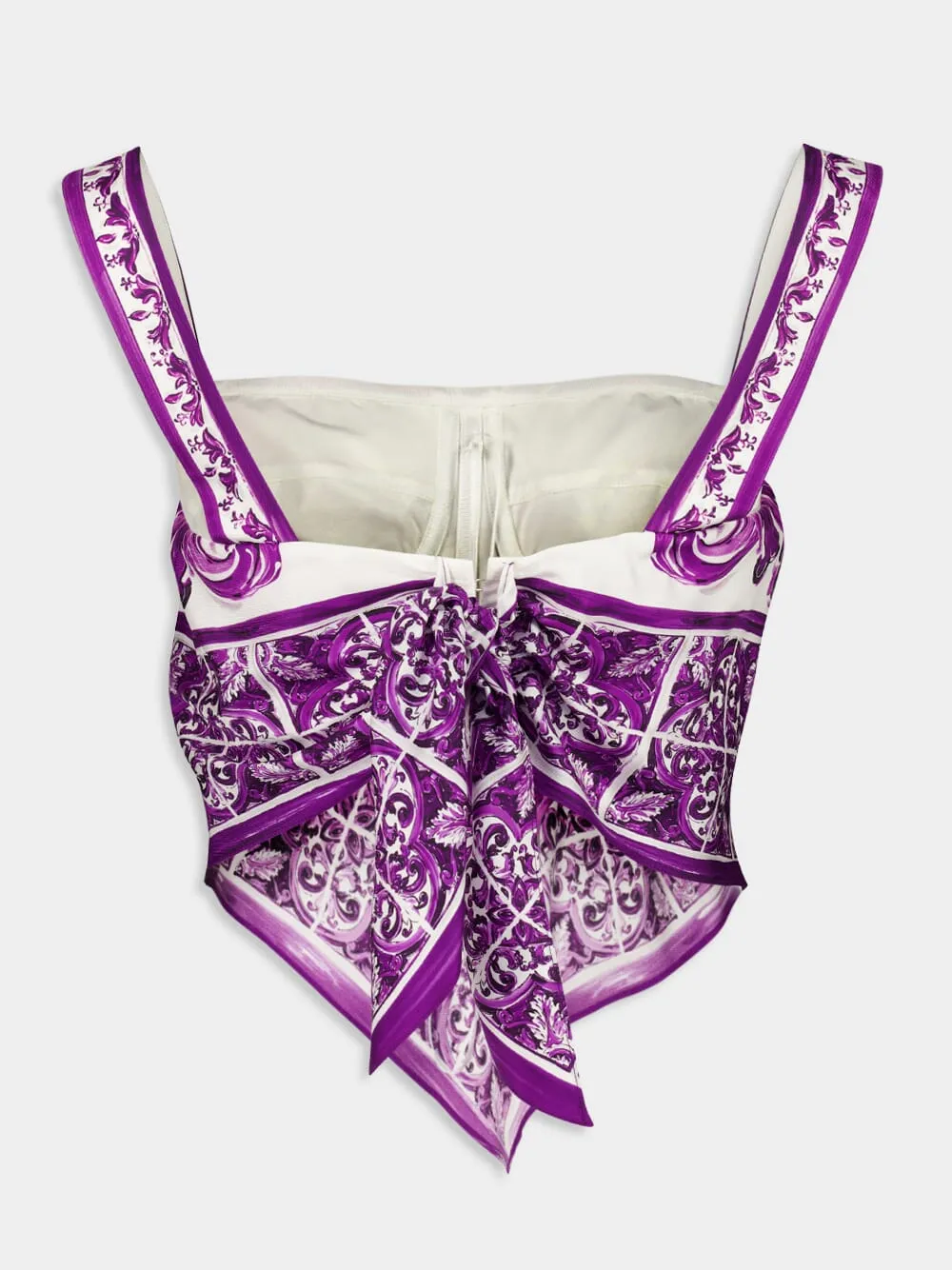 Majolica-Print Silk Foulard Top sold by Fashion Clinic product image thumbnail 4