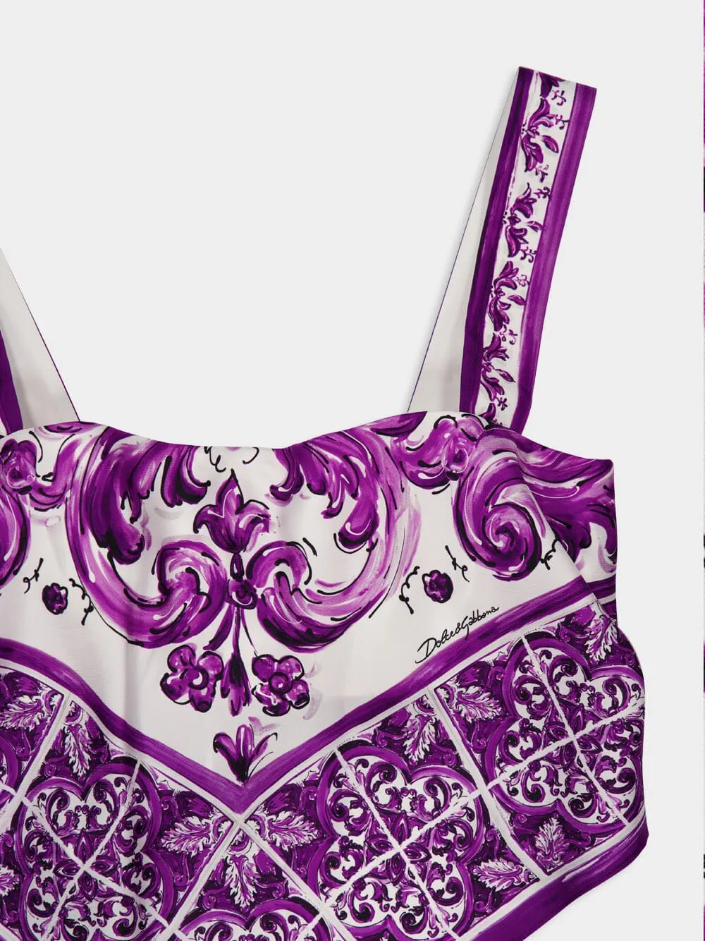 Majolica-Print Silk Foulard Top sold by Fashion Clinic product image thumbnail 5