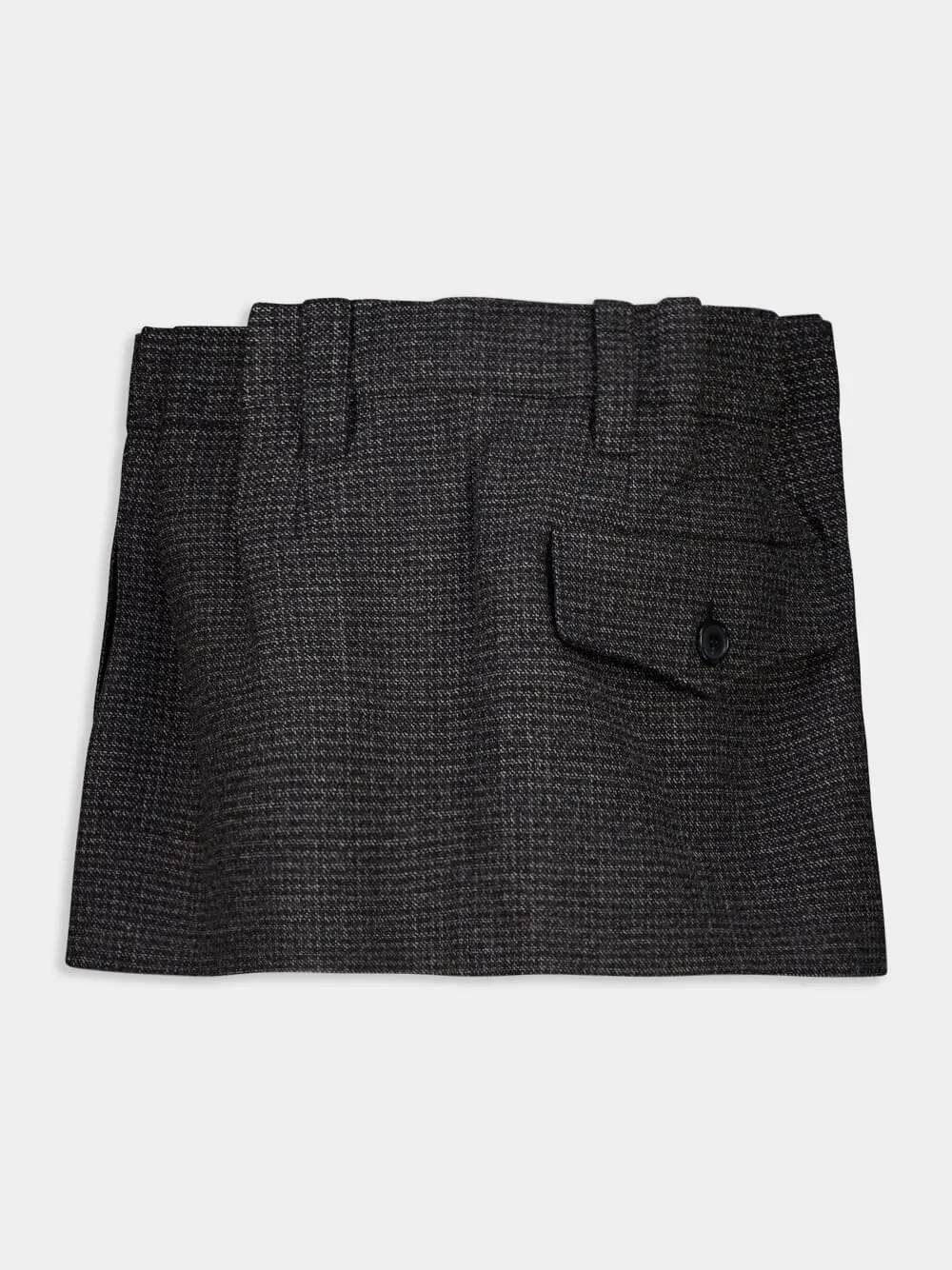 Black and White Wool Gingham Miniskirt sold by Fashion Clinic product image thumbnail 3