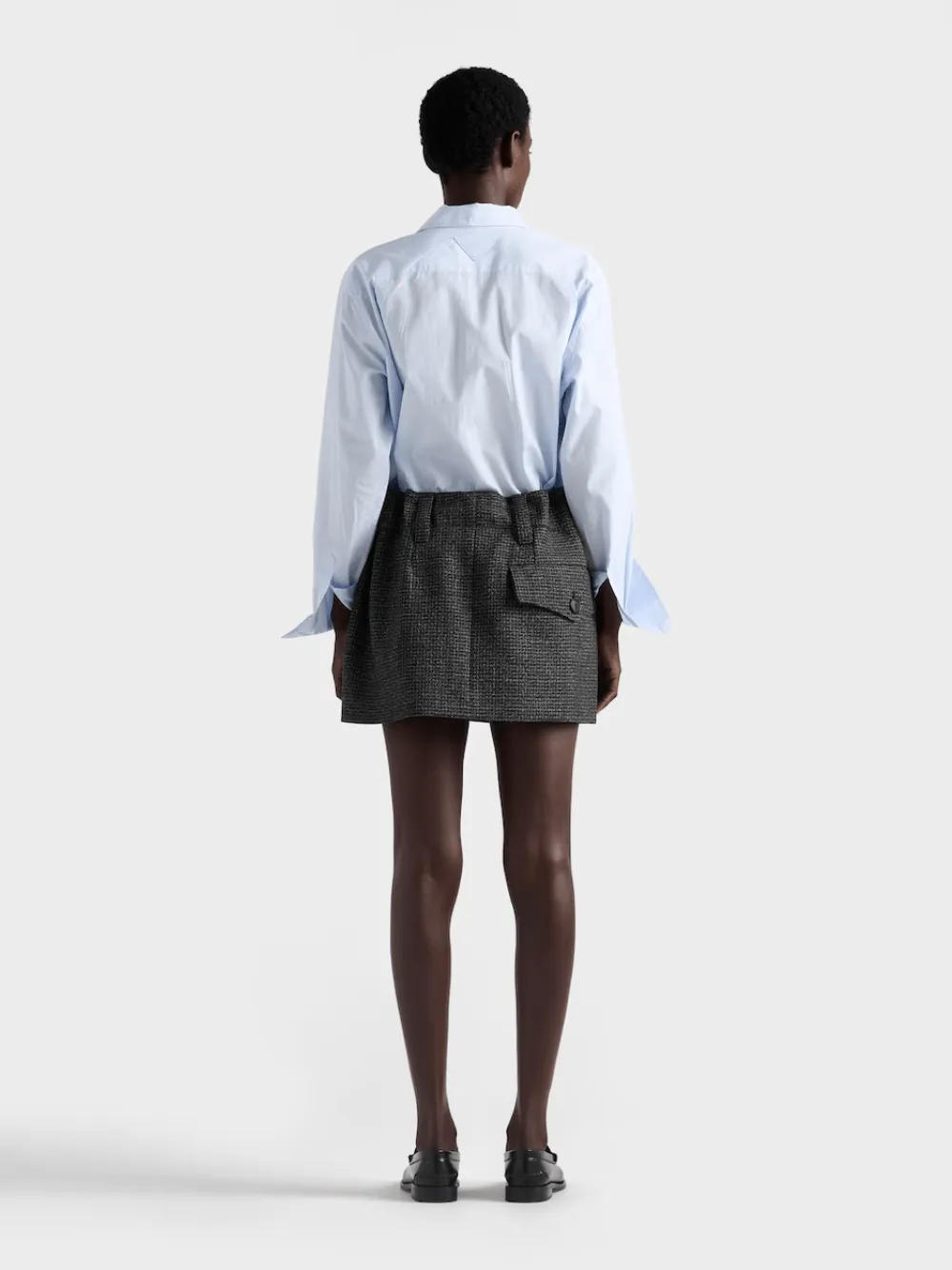 Black and White Wool Gingham Miniskirt sold by Fashion Clinic product image thumbnail 4