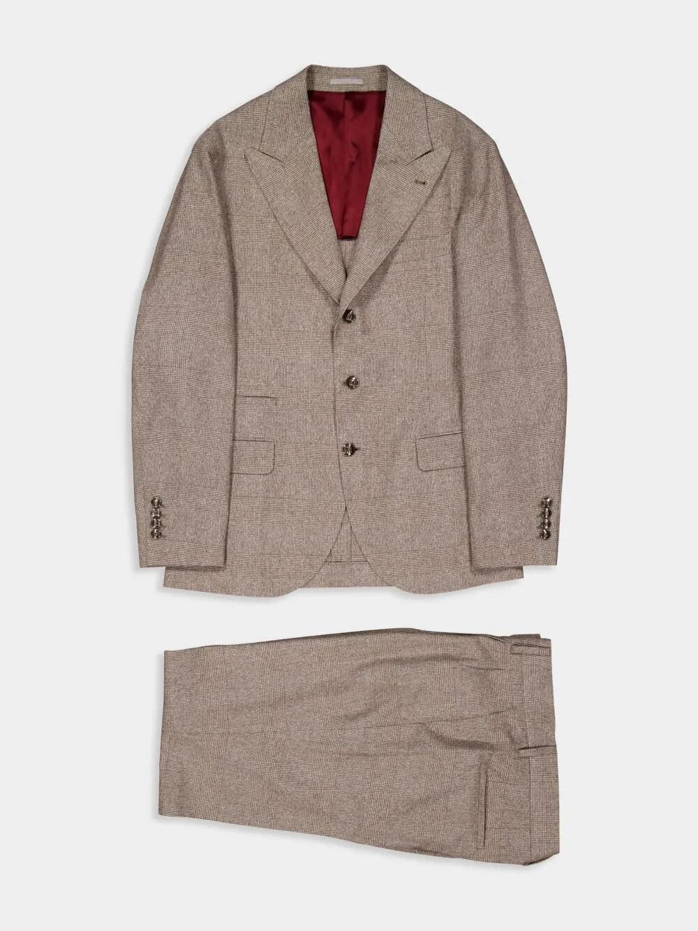 Brown Silk Wool and Cashmere Flecked Suit sold by Fashion Clinic product image thumbnail 2