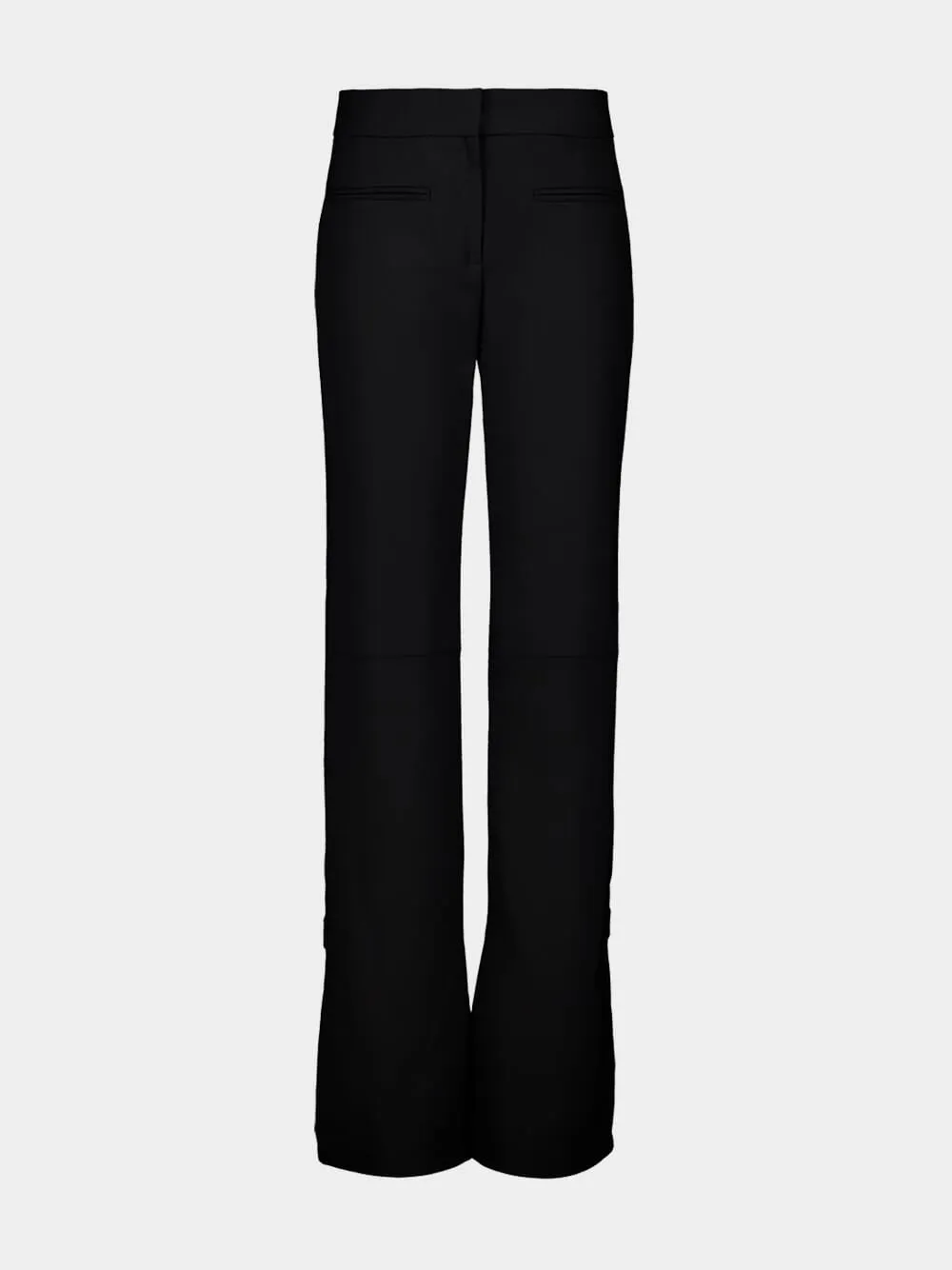 Black Polywool Bootcut Trousers sold by Fashion Clinic