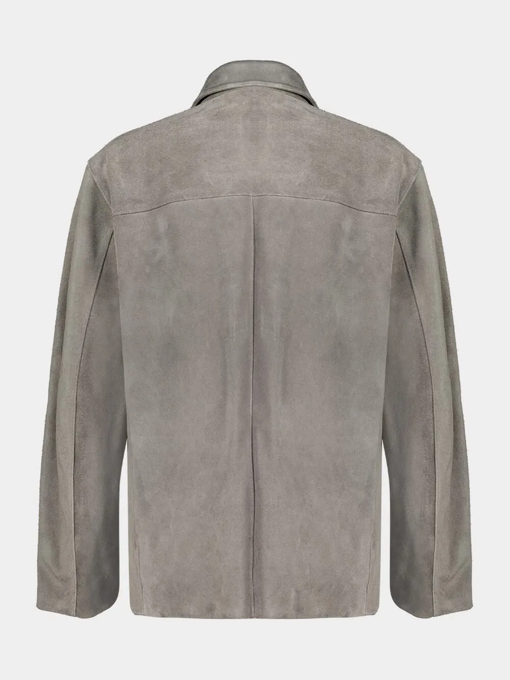 Pebble Grey Suede Single-Breasted Jacket sold by Fashion Clinic product image thumbnail 4