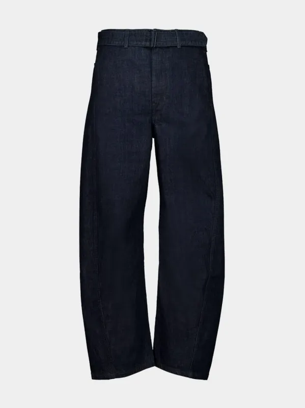 Denim Indigo Twisted Belted Trousers sold by Fashion Clinic