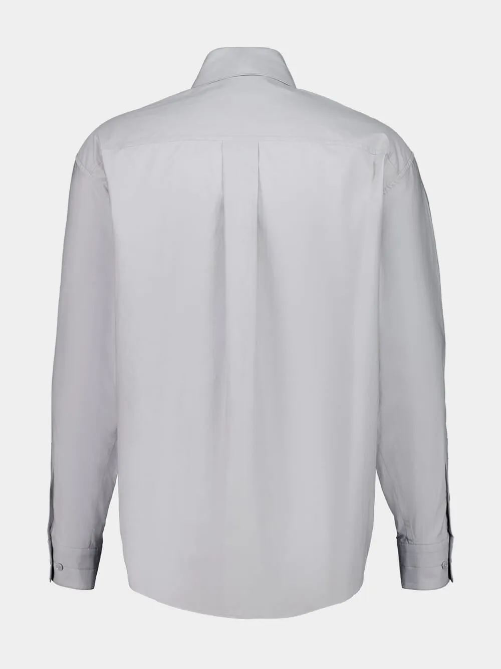 Mist Grey Washed Cotton Silk Shirt sold by Fashion Clinic product image thumbnail 3