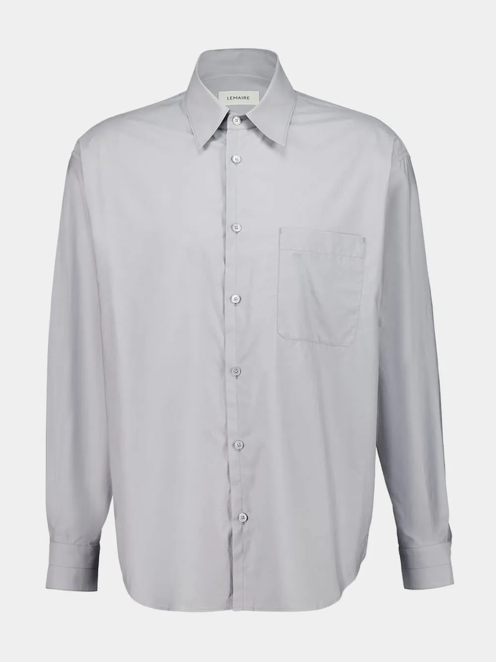 Mist Grey Washed Cotton Silk Shirt sold by Fashion Clinic