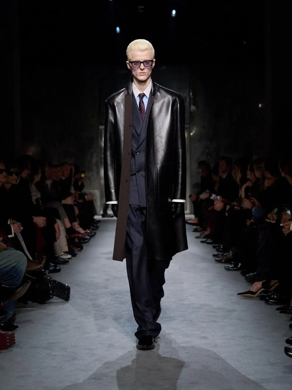 Dark Burgundy Satin Polka Dot Silk Tie sold by Fashion Clinic product image thumbnail 5