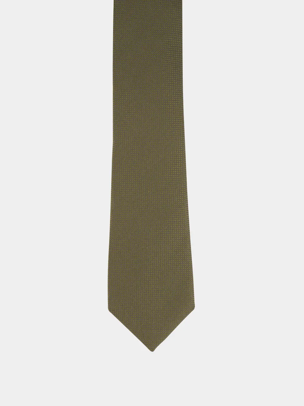 Olive Green Silk Satin Tie sold by Fashion Clinic product image thumbnail 2