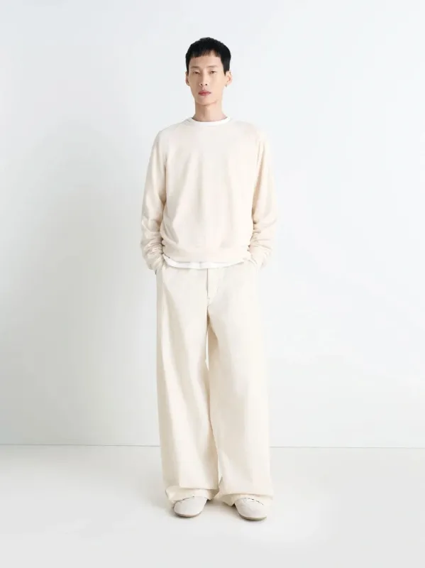 Light Cream Cotton Wool Sweatshirt sold by Fashion Clinic