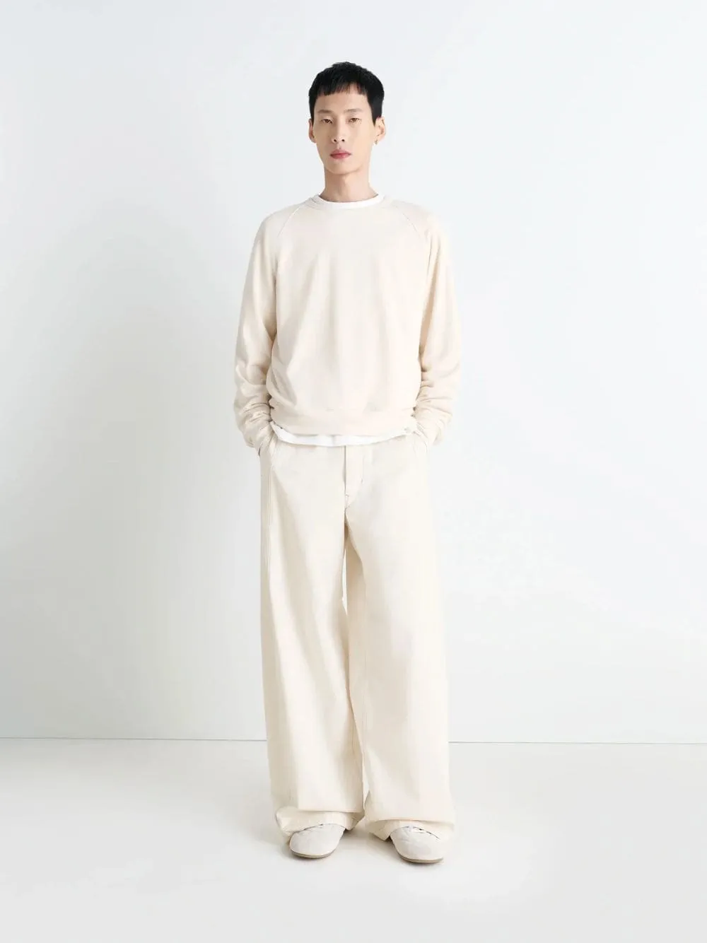 Light Cream Cotton Wool Sweatshirt sold by Fashion Clinic