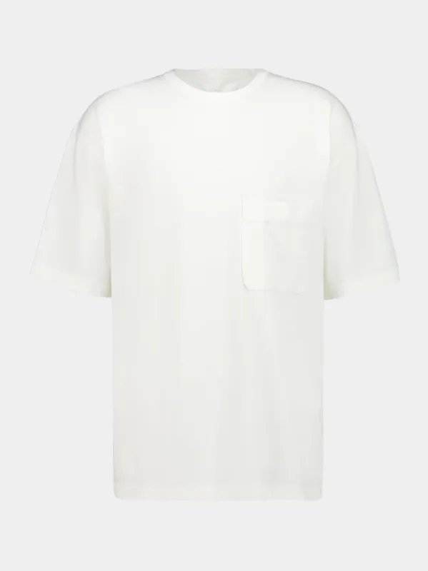 Light Cream Oversized Cotton T-Shirt made by Lemaire