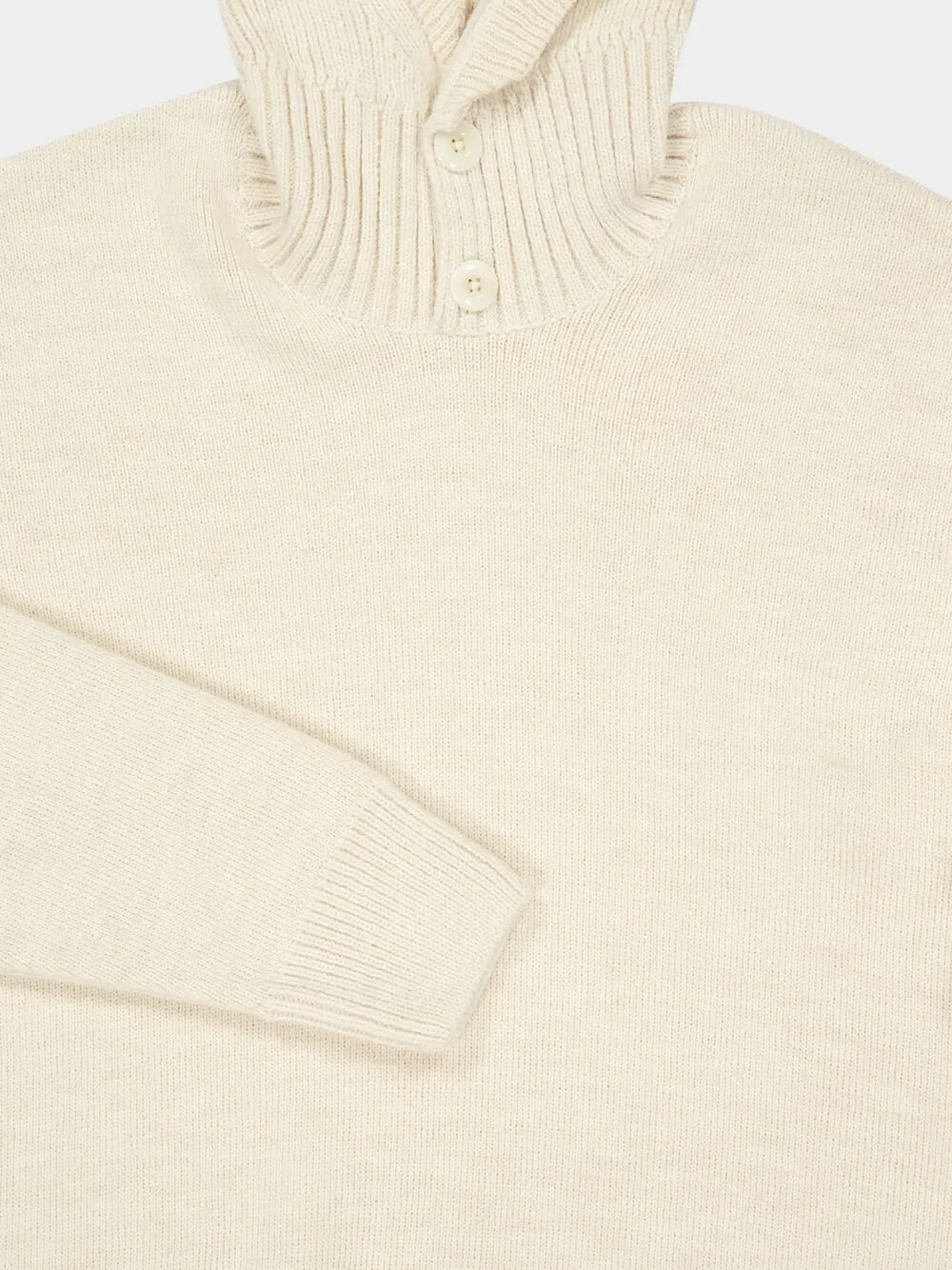 Light Cream Alpaca Wool Hooded Sweater sold by Fashion Clinic product image thumbnail 5