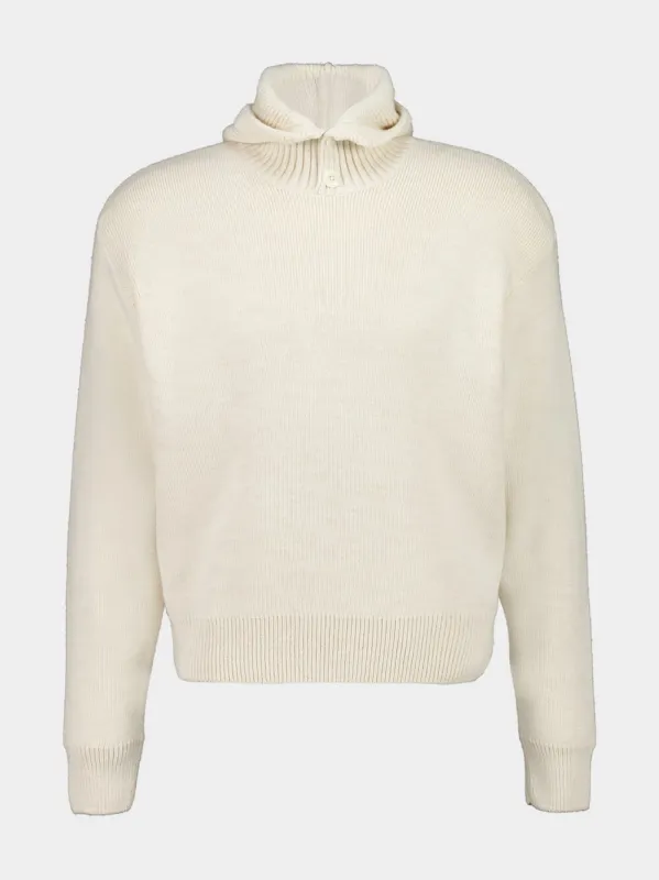 Light Cream Alpaca Wool Hooded Sweater sold by Fashion Clinic