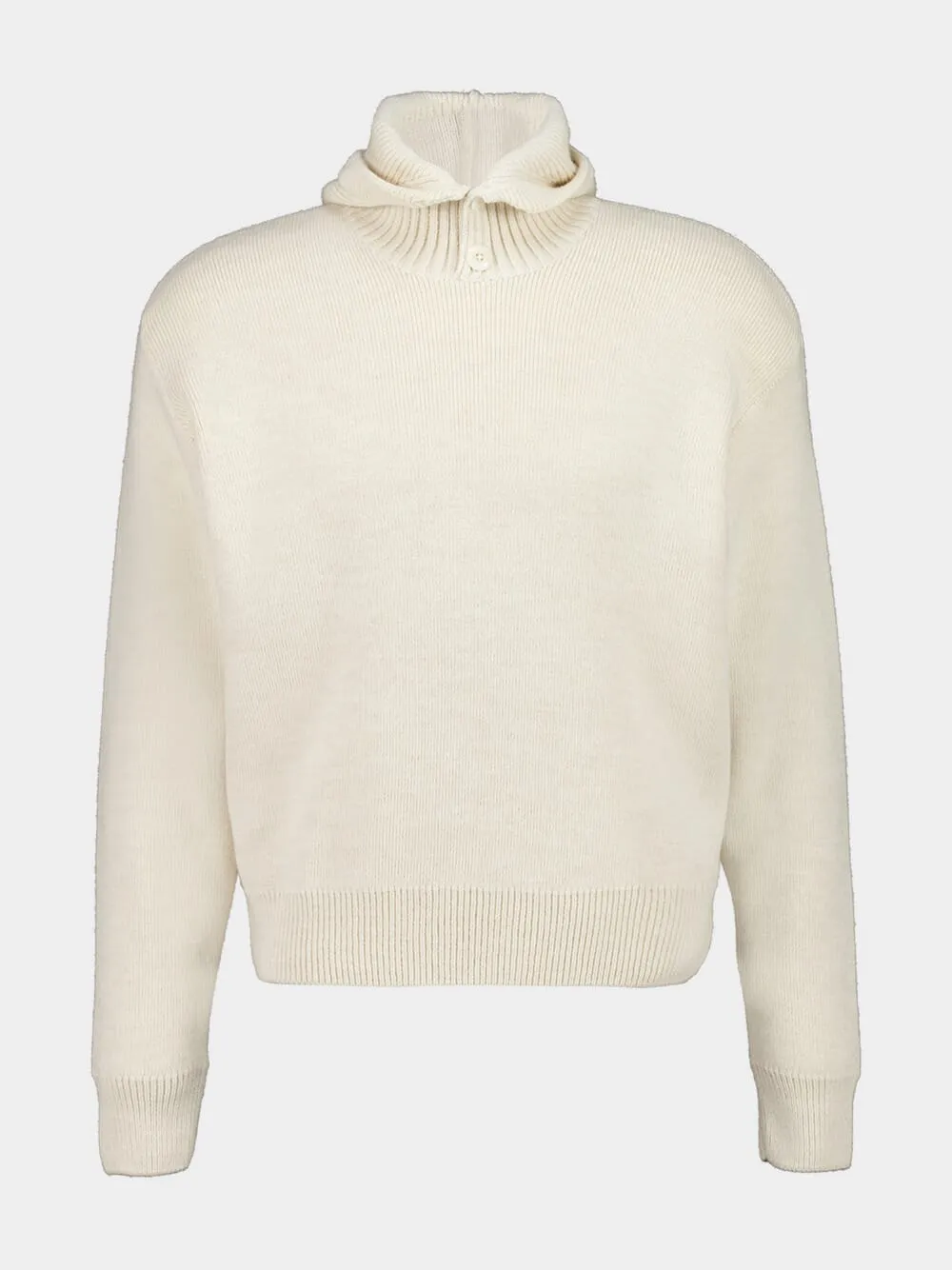 Light Cream Alpaca Wool Hooded Sweater sold by Fashion Clinic