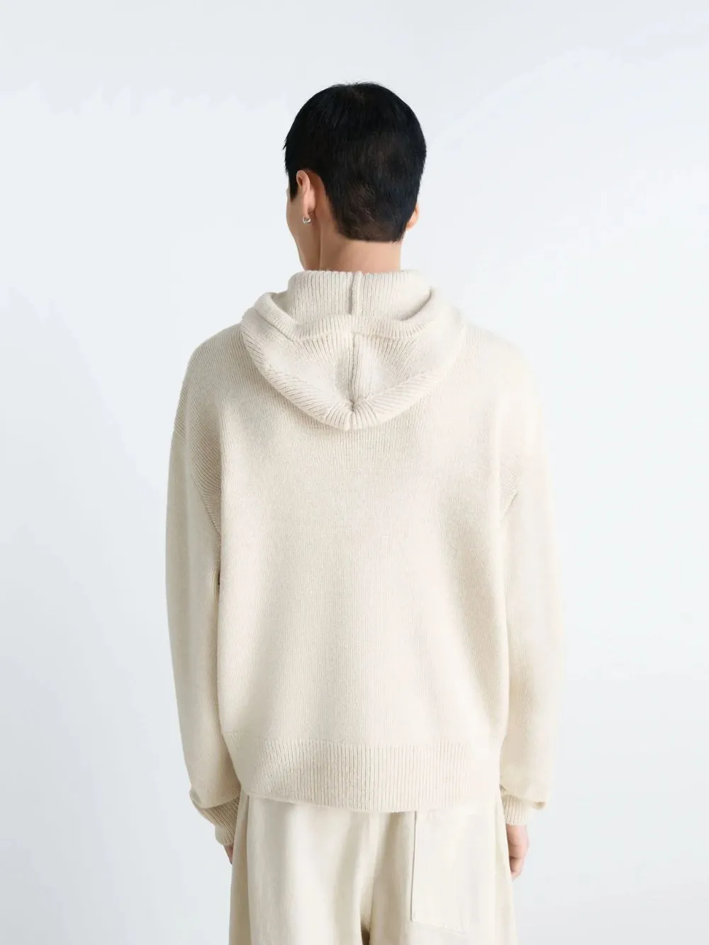 Light Cream Alpaca Wool Hooded Sweater sold by Fashion Clinic product image thumbnail 4