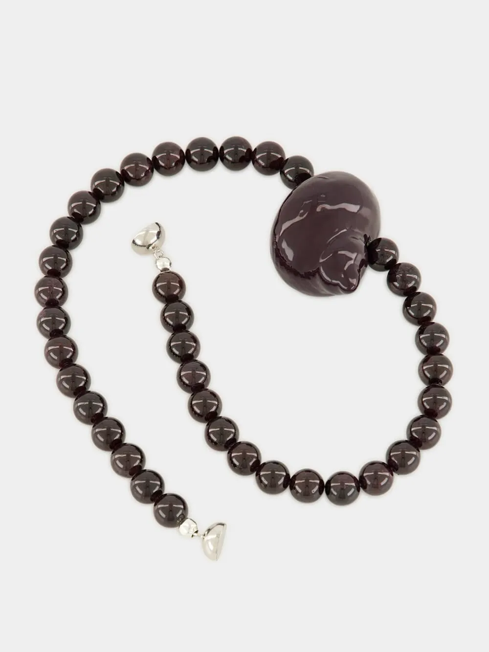 Oxblood Mykonos Garnet Necklace sold by Fashion Clinic product image thumbnail 4