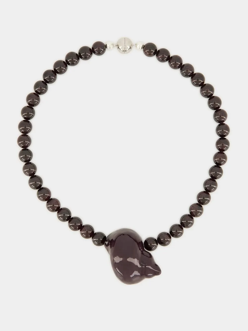 Oxblood Mykonos Garnet Necklace sold by Fashion Clinic