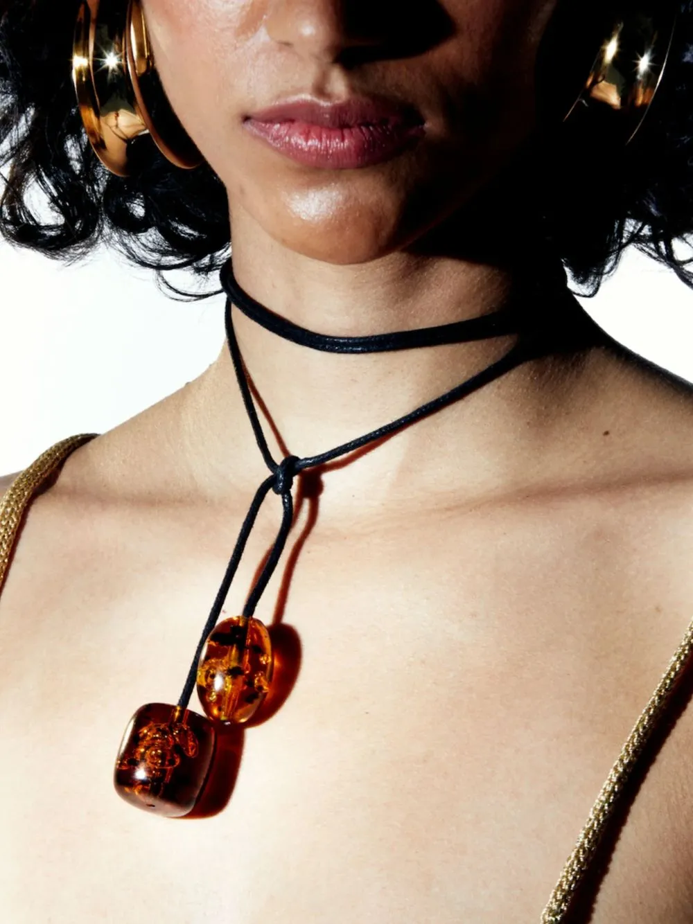 Jamie Resin Amber Cord Choker sold by Fashion Clinic product image thumbnail 3