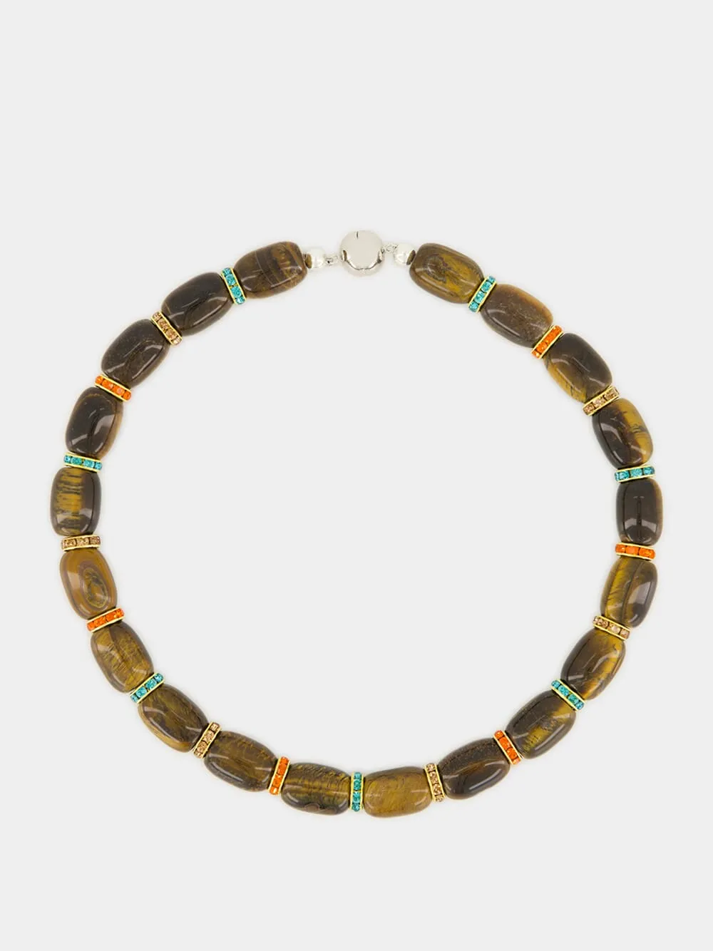 Brown Donna Tiger Eye Beaded Necklace sold by Fashion Clinic product image thumbnail 2
